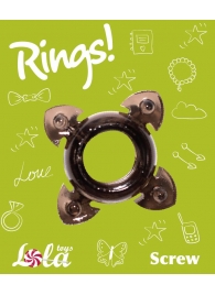 Чёрное эрекционное кольцо Rings Screw - Lola Games - в Улан-Удэ купить с доставкой