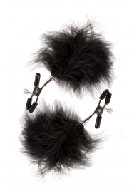 Зажимы для сосков с пухом FEATHERED NIPPLE CLAMPS - Blush Novelties - купить с доставкой в Улан-Удэ