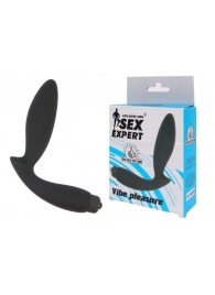Чёрный вибростимулятор простаты Sex Expert Vibe Pleasure - Sex Expert - в Улан-Удэ купить с доставкой