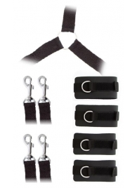 Комплект наручников и поножей LUXURIOUS BED RESTRAINT CUFF SET - Blush Novelties - купить с доставкой в Улан-Удэ