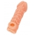 Телесная закрытая насадка с венками Cock Sleeve Size M - 15,6 см. - KOKOS - в Улан-Удэ купить с доставкой