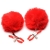 Красные зажимы на соски с помпонами Pom Pom - XR Brands - купить с доставкой в Улан-Удэ