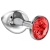 Большая серебристая анальная пробка Diamond Red Sparkle Large с красным кристаллом - 8 см. - Lola Games - купить с доставкой в Улан-Удэ