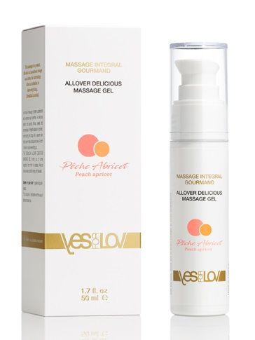 Универсальный массажный гель-смазка Allover Delicious Massage Gel с ароматом персика и аброкоса - 50 мл. - YESforLOV - купить с доставкой в Улан-Удэ