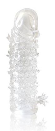 Закрытая прозрачная рельефная насадка Crystal sleeve - 13 см. - Erowoman-Eroman - в Улан-Удэ купить с доставкой