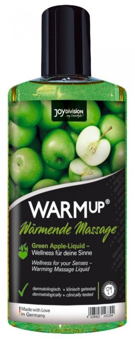 Массажное масло WARMup Green Apple с ароматом яблока - 150 мл. - Joy Division - купить с доставкой в Улан-Удэ