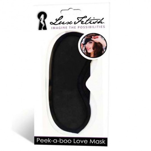 Черная маска на глаза Peek-a-Boo - Lux Fetish - купить с доставкой в Улан-Удэ