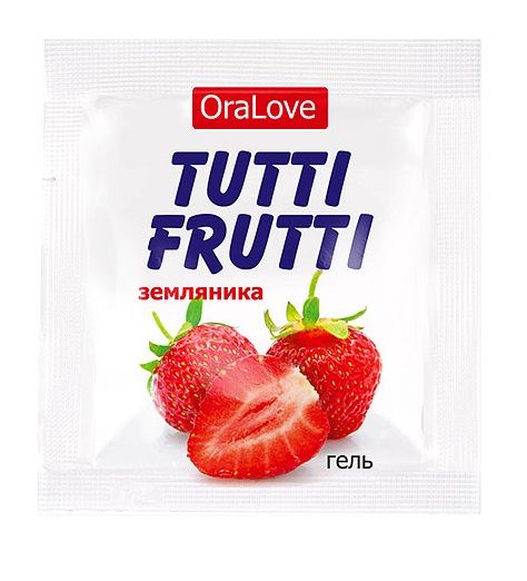 Пробник гель-смазки Tutti-frutti с земляничным вкусом - 4 гр. - Биоритм - купить с доставкой в Улан-Удэ