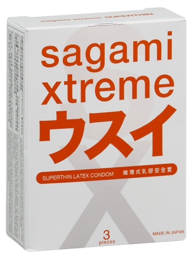 Ультратонкие презервативы Sagami Xtreme SUPERTHIN - 3 шт. - Sagami - купить с доставкой в Улан-Удэ