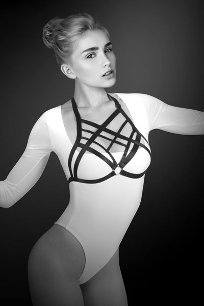 Черная упряжь на грудь Clara - Bijoux Pour Toi - купить с доставкой в Улан-Удэ