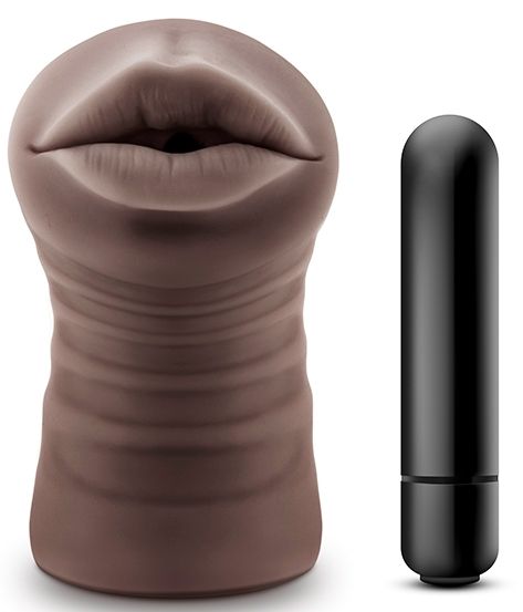 Коричневый мастурбатор-ротик Heather - Blush Novelties - в Улан-Удэ купить с доставкой