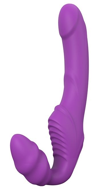 Фиолетовый безремневой вибрострапон DOUBLE DIPPER - Dream Toys - купить с доставкой в Улан-Удэ