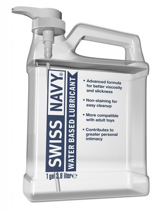 Канистра лубриканта Swiss Navy Water Based Lube на водной основе - 3,8 л. - Swiss navy - купить с доставкой в Улан-Удэ