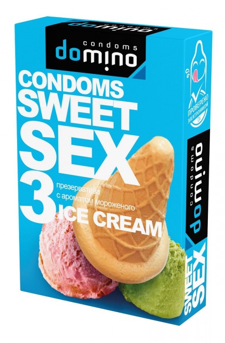 Презервативы для орального секса DOMINO Sweet Sex с ароматом мороженого - 3 шт. - Domino - купить с доставкой в Улан-Удэ