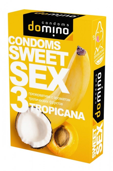 Презервативы для орального секса DOMINO Sweet Sex с ароматом тропических фруктов - 3 шт. - Domino - купить с доставкой в Улан-Удэ