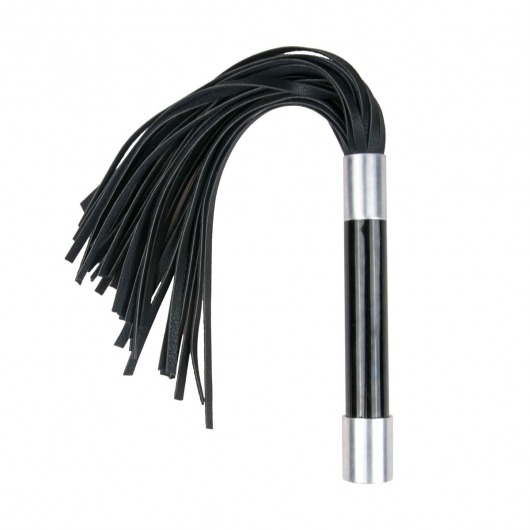 Черная плеть Easytoys Flogger With Metal Grip - 38 см. - Easy toys - купить с доставкой в Улан-Удэ