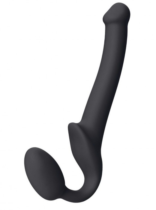 Черный безремневой страпон Silicone Bendable Strap-On S - Strap-on-me - купить с доставкой в Улан-Удэ