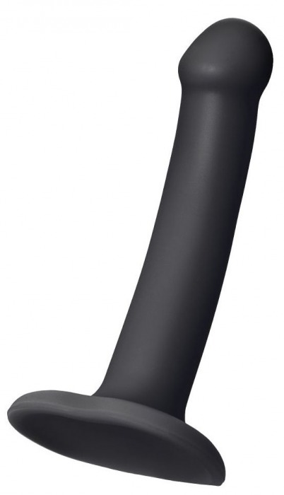 Черный фаллос на присоске Silicone Bendable Dildo S - 17 см. - Strap-on-me - купить с доставкой в Улан-Удэ