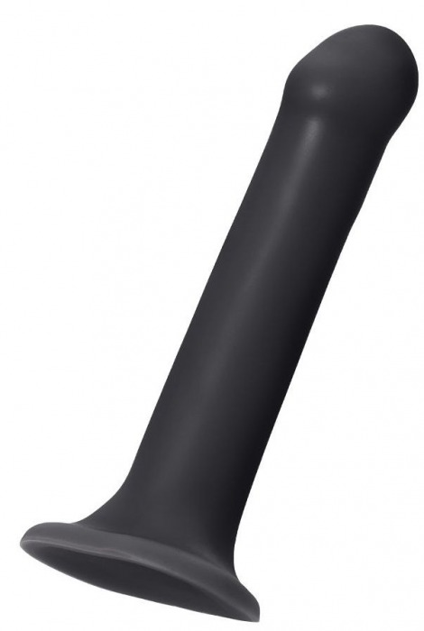 Черный фаллос на присоске Silicone Bendable Dildo XL - 20 см. - Strap-on-me - купить с доставкой в Улан-Удэ