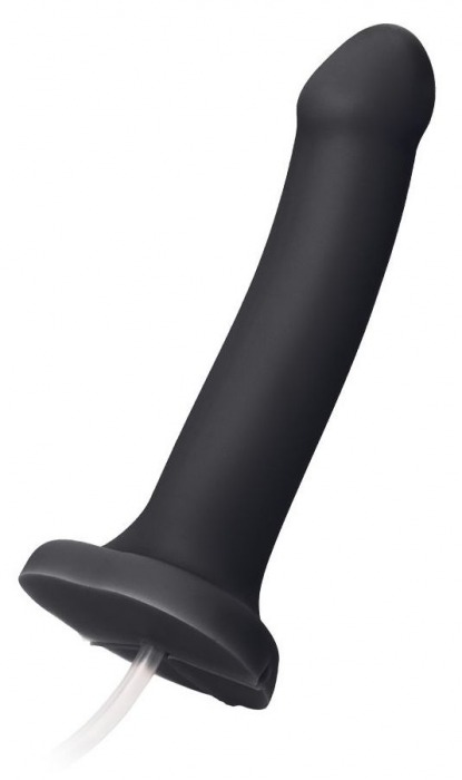 Черный фаллос с имитацией эякуляции Silicon Cum Dildo L - 19,6 см. - Strap-on-me - купить с доставкой в Улан-Удэ