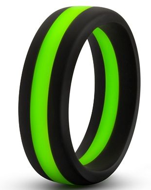 Черно-зеленое эрекционное кольцо Silicone Go Pro Cock Ring - Blush Novelties - в Улан-Удэ купить с доставкой