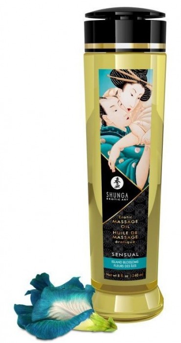 Массажное масло Sensual с цветочным ароматом - 240 мл. - Shunga - купить с доставкой в Улан-Удэ