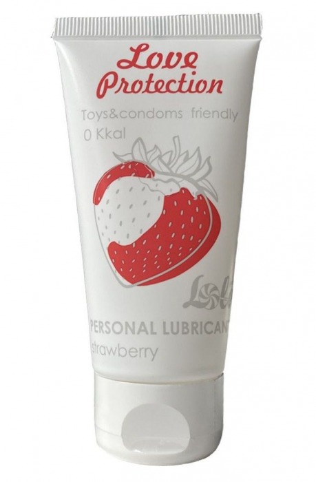 Лубрикант на водной основе с ароматом малины Love Protection Strawberry - 50 мл. - Lola Games - купить с доставкой в Улан-Удэ