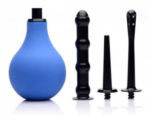 Анальный душ с 3 насадками Premium One-way Valve Anal Douche Set - XR Brands - купить с доставкой в Улан-Удэ