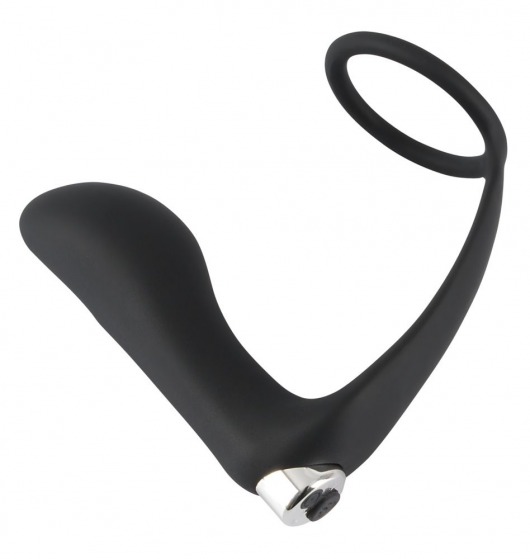 Черное эрекционное кольцо с анальной вибропробкой Vibrating Ring   Plug - Orion - в Улан-Удэ купить с доставкой