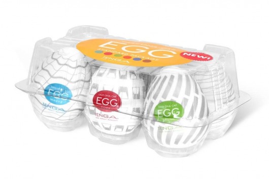 Набор из 6 мастурбаторов Tenga EGG Easy Beat с различным рельефом - Tenga - в Улан-Удэ купить с доставкой
