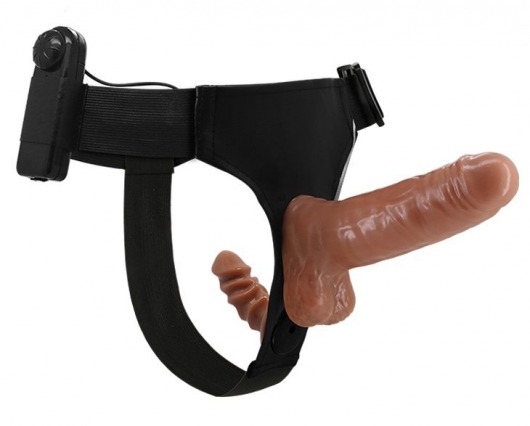 Страпон с вагинальной пробкой и вибрацией Ultra Passionate Harness - 16 см. - Baile - купить с доставкой в Улан-Удэ