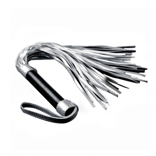 Серебристая плетка Struggle My Flogger с черной ручкой - 45 см. - Lovetoy - купить с доставкой в Улан-Удэ