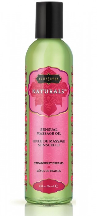 Массажное масло Naturals Strawberry Dreams с ароматом клубники - 236 мл. - Kama Sutra - купить с доставкой в Улан-Удэ