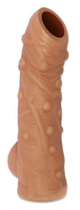 Телесная насадка с пупырышками и открытой головкой Nude Sleeve L - 14 см. - KOKOS - в Улан-Удэ купить с доставкой