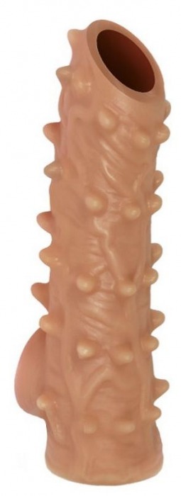 Телесная насадка с шипами и открытой головкой Nude Sleeve L - 14 см. - KOKOS - в Улан-Удэ купить с доставкой