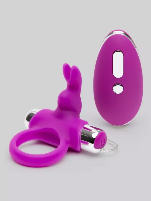 Лиловое виброкольцо с пультом ДУ Remote Control Cock Ring - Happy Rabbit - в Улан-Удэ купить с доставкой