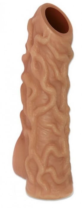Телесная насадка с венками и открытой головкой Nude Sleeve S - 10 см. - KOKOS - в Улан-Удэ купить с доставкой