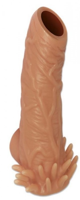 Телесная насадка с усиками и открытой головкой Nude Sleeve S - 10 см. - KOKOS - в Улан-Удэ купить с доставкой