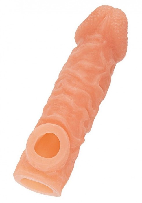 Телесная закрытая насадка с шершавой головкой Cock Sleeve Size M - 15,6 см. - KOKOS - в Улан-Удэ купить с доставкой