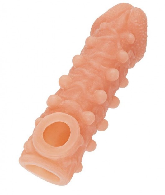 Телесная закрытая насадка с шариками Cock Sleeve Size L - 17,6 см. - KOKOS - в Улан-Удэ купить с доставкой