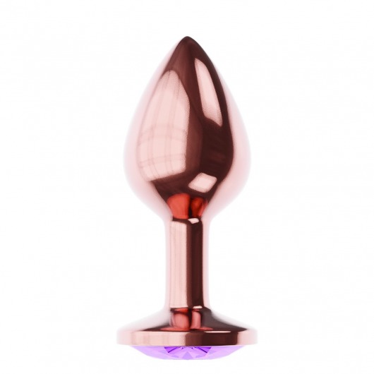 Пробка цвета розового золота с фиолетовым кристаллом Diamond Amethyst Shine L - 8,3 см. - Lola Games - купить с доставкой в Улан-Удэ
