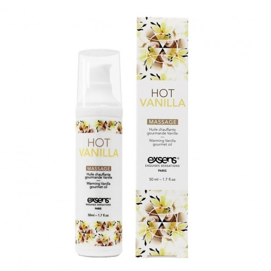 Разогревающее массажное масло с ароматом ванили Gourmet Hot Vanilla - 50 мл. - Exsens - купить с доставкой в Улан-Удэ