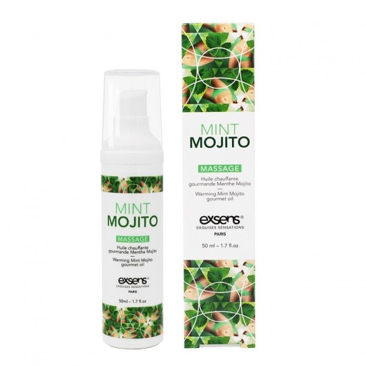 Разогревающее массажное масло с ароматом мохито Gourmet Mint Mojito - 50 мл. - Exsens - купить с доставкой в Улан-Удэ