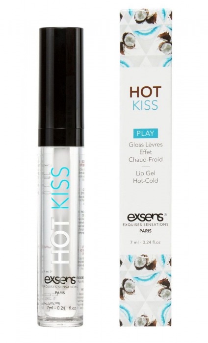 Блеск для губ Hot Kiss Coconut с ароматом кокоса - 7 мл. - Exsens - купить с доставкой в Улан-Удэ