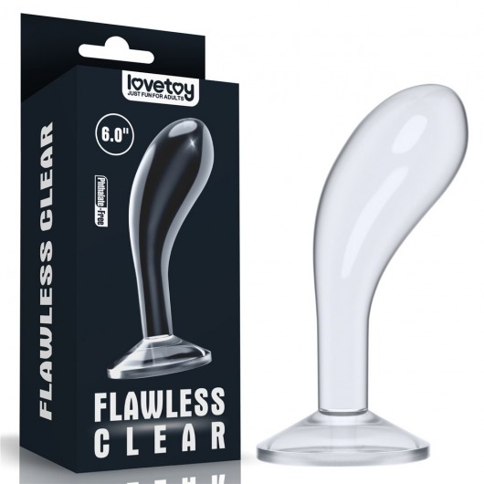 Прозрачный стимулятор простаты Flawless Clear Prostate Plug - 15 см. - Lovetoy - в Улан-Удэ купить с доставкой
