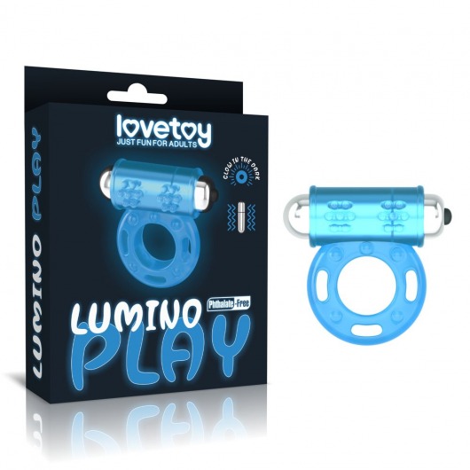 Голубое, светящееся в темноте эрекционное виброкольцо Lumino Play Vibrating Penis Ring - Lovetoy - в Улан-Удэ купить с доставкой