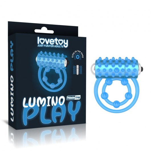 Голубое, светящееся в темноте виброкольцо Lumino Play Vibrating Penis Ring - Lovetoy - в Улан-Удэ купить с доставкой