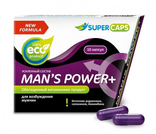 Возбуждающее средство для мужчин Mans Power plus - 10 капсул (0,35 гр.) +1 в подарок - SuperCaps - купить с доставкой в Улан-Удэ