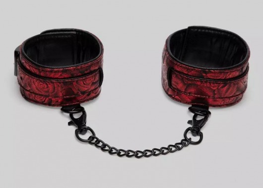 Красно-черные оковы Reversible Faux Leather Ankle Cuffs - Fifty Shades of Grey - купить с доставкой в Улан-Удэ