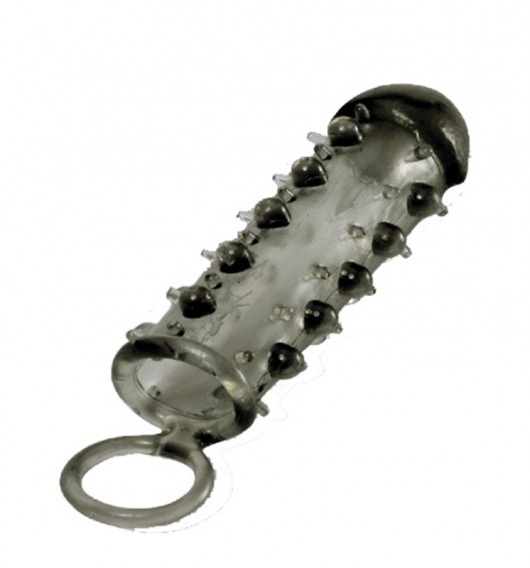 Дымчатая стимулирующая насадка с закрытой головкой SAMURAI PENIS SLEEVE BLACK - 14,5 см. - NMC - в Улан-Удэ купить с доставкой